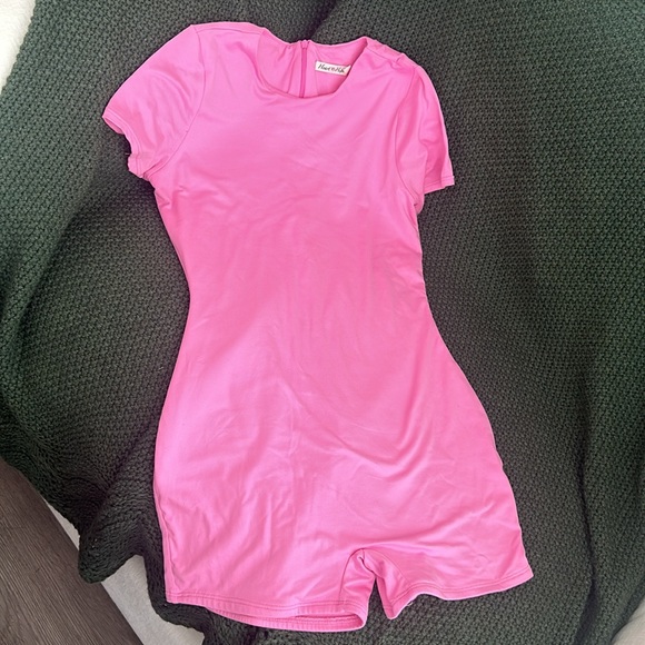 Heart & Hips Pink Short Sleeve Romper - Picture 1 of 2
